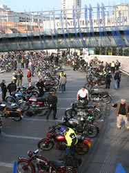 Bikes lined up at the Coventry Transport Museum.